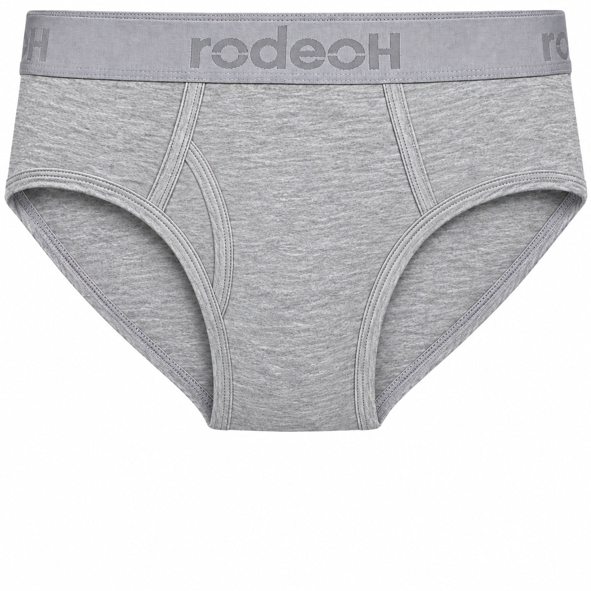 RodeoH Top Loading Brief Packer Underwear in Light Gray Marle, front view