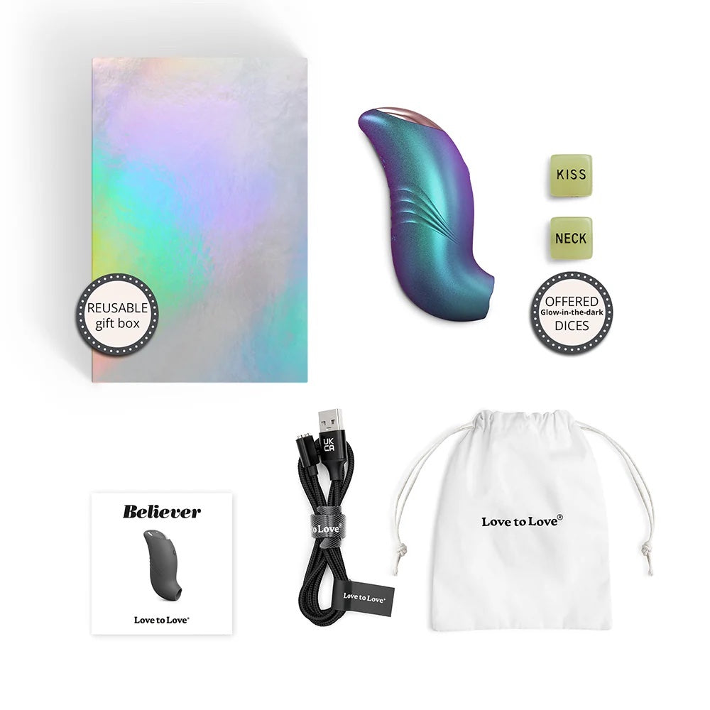 Love to Love Believer Iridescent turquoise flapping vibrator