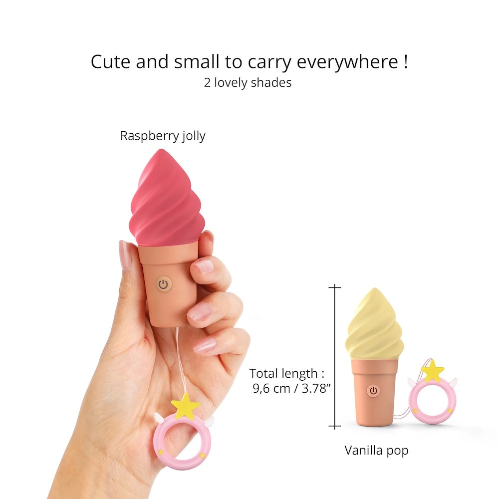 Love to Love Cand'Ice  Silicone Ice Cream Cone Massager Raspberry