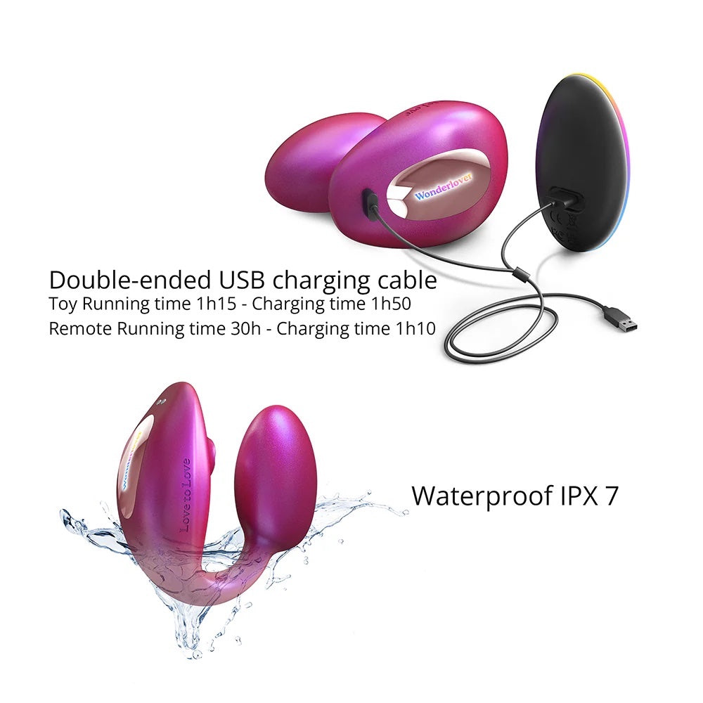 Love to Love Wonderlover Iridescent Berry Dual Flapping Stimulator