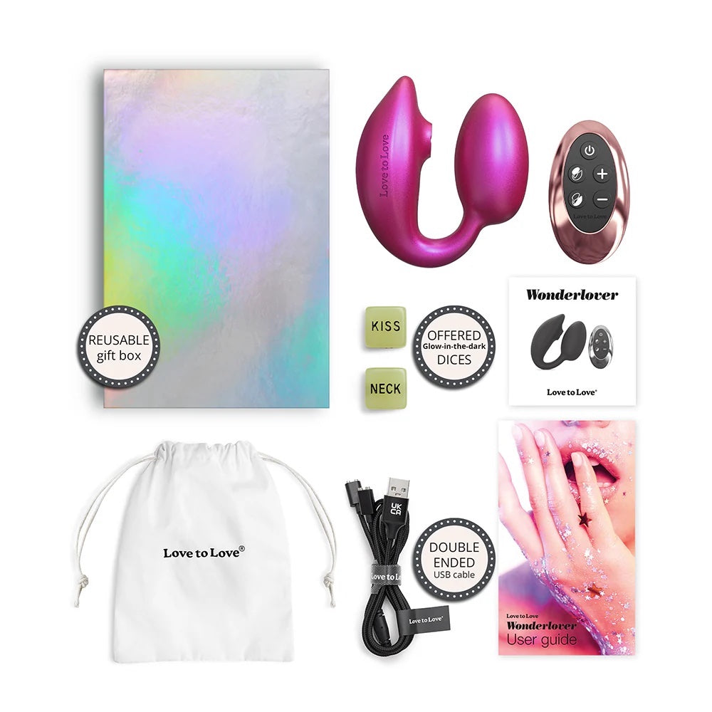 Love to Love Wonderlover Iridescent Berry Dual Flapping Stimulator