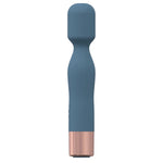 Blue Silicone Glamour Vibrating silicone wand from the side
