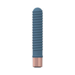 Loveline Poise Ribbed Silicone Mini Vibrator Blue Gray