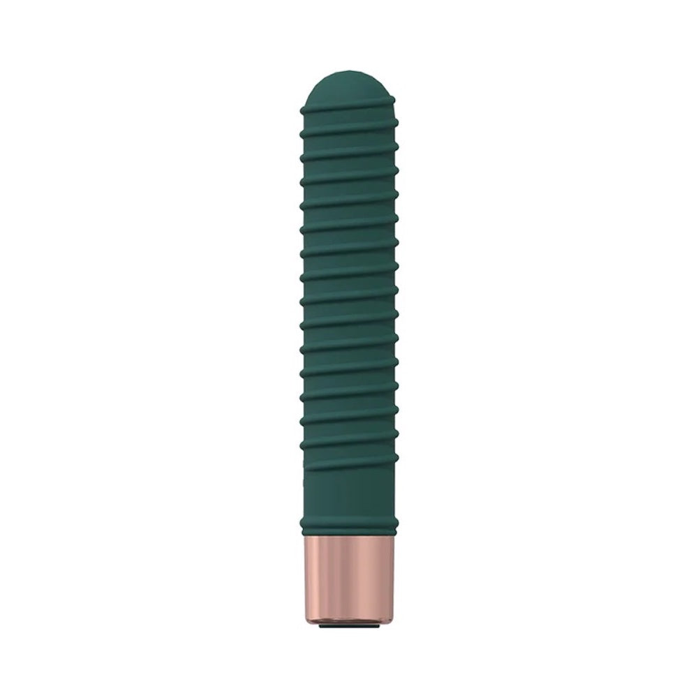 Loveline Poise Ribbed Mini Silicone Vibrator Green