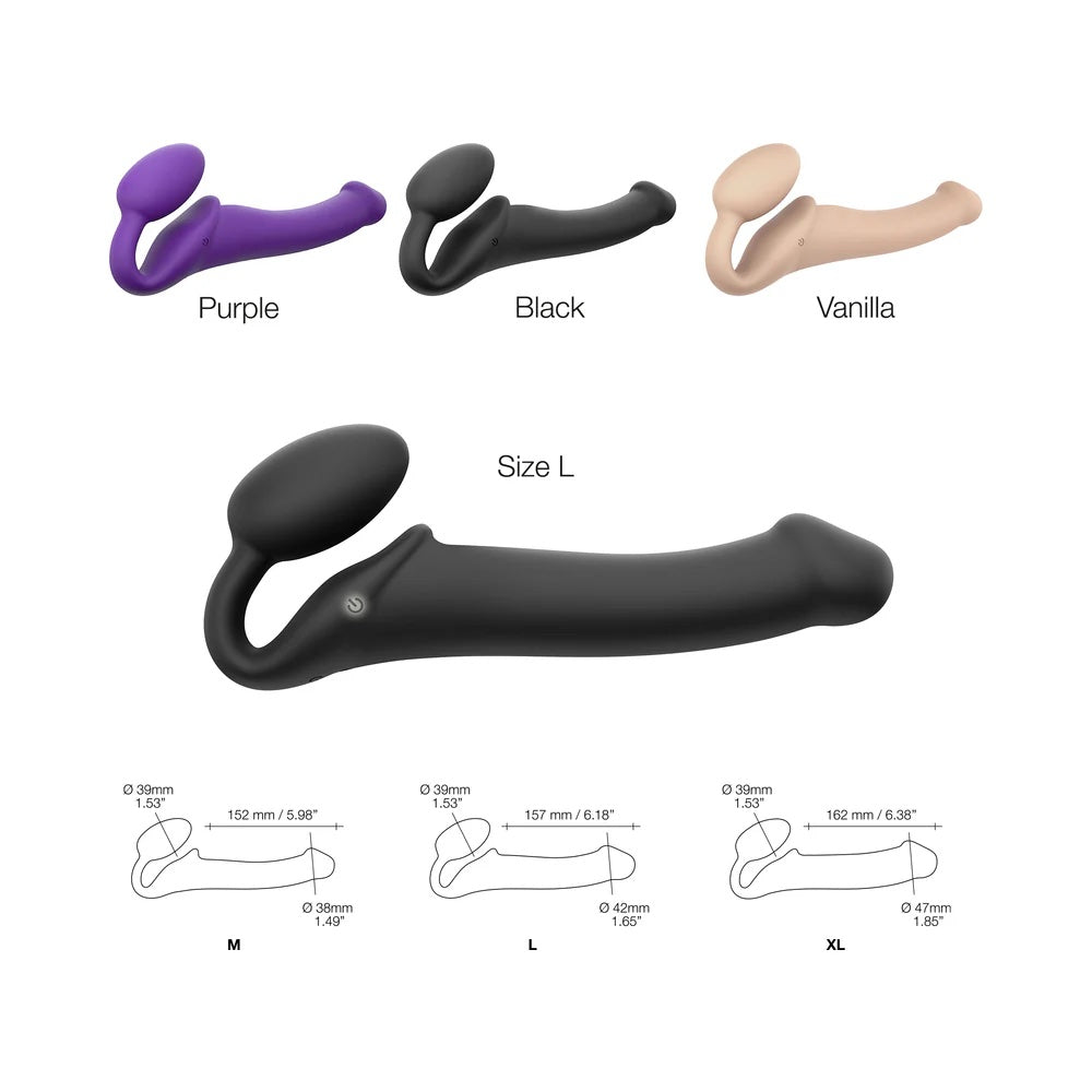 Lovely Planet Strap on Me Black L Strapless vibrator with remote