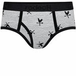 RodeoH Top Loading Brief Packing Underwear in Gray Cocks print, front view