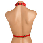 Master Series Vixen Vegan Leather Chest Harness - Red