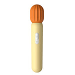 Nexus Cactus slim yellow and orange silicone wand vibrator from the form with power button and charging port in view