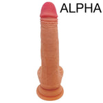nexus legacy silicone tan dildo alpha form the back, flat on its suction cup base