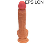 nexus legacy silicone tan dildo delta from the bacl, flat on its suction cup base