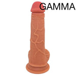 xnexus legacy silicone tan dildo gamma from the s, flat on its suction cup baseback
