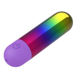 Rainbow ombre metallic shine bullet rechargeable vibrator