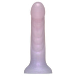 6" Tease Ribbed Silicone Dildo - Cotton Candy Shimmer