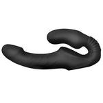 Nexus Vibes Together silicone vibrating strapless strap on double sided dildo in black, from the side