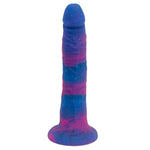 Nexus Wisp Slim tapered silicone celestial colored dildo with suction base base, from the front