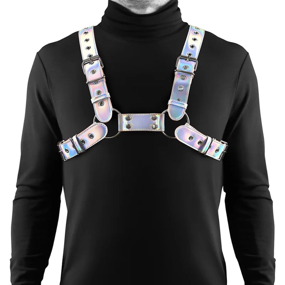 Cosmo Rogue Rainbow Metallic Chest Harness