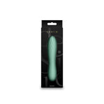 Mint Green Destiny by Desire ribbed silicone wand vibrator in its balck box packaging