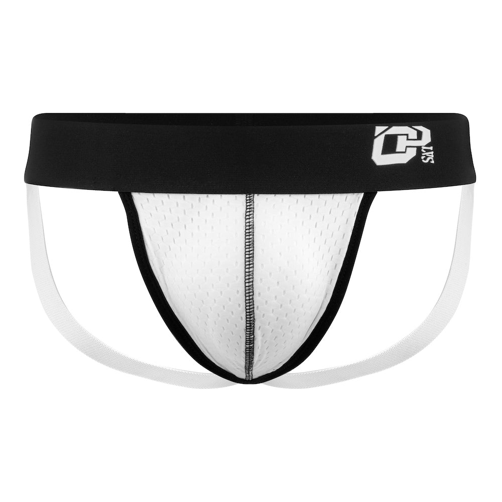 ORLVS White  Sport Mesh Jock Underwear  form the front