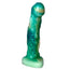 Talon dual density hand crafted dildo in night tide color ways in green, navy and blue  on its base