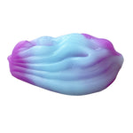 Pris toys tribble Soft fantasy dido cushion grinder. Blue and purple cosmic winter color, from the side.