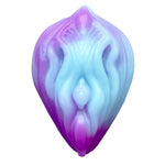 Pris toys tribble Soft fantasy dido cushion grinder. Blue and purple cosmic winter color, from the front.