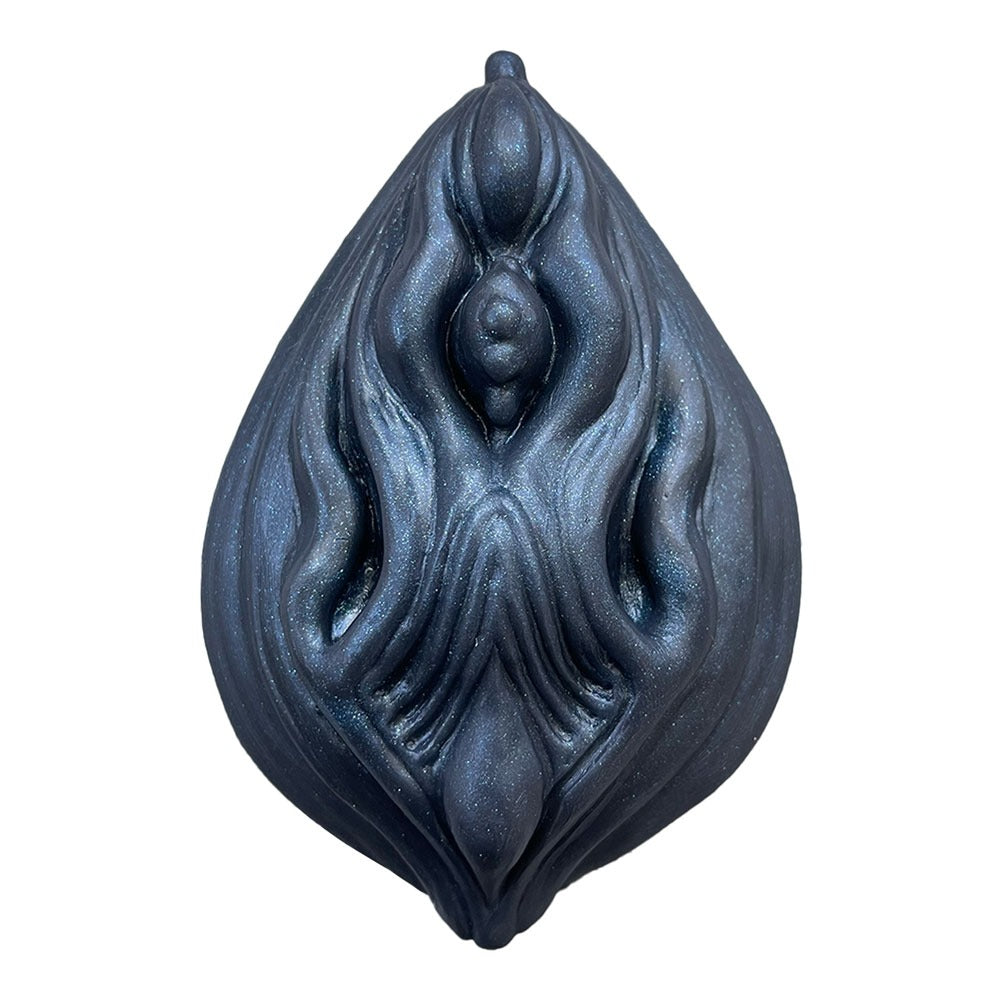 Pris Toys Tribble soft fantasy dildo cushion grinder pad. from the front in Night sky a black with blue glitter color scheme