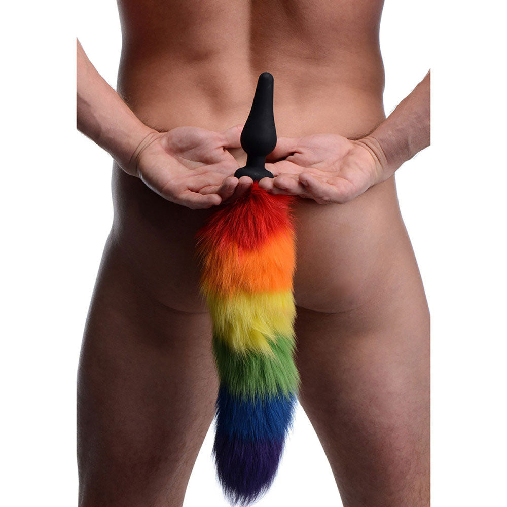 Tailz Rainbow Fox Tail Silicone Butt Plug