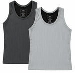 RAZOR Shapewear Compression Tank 2 Pack, Gray and Light Gray