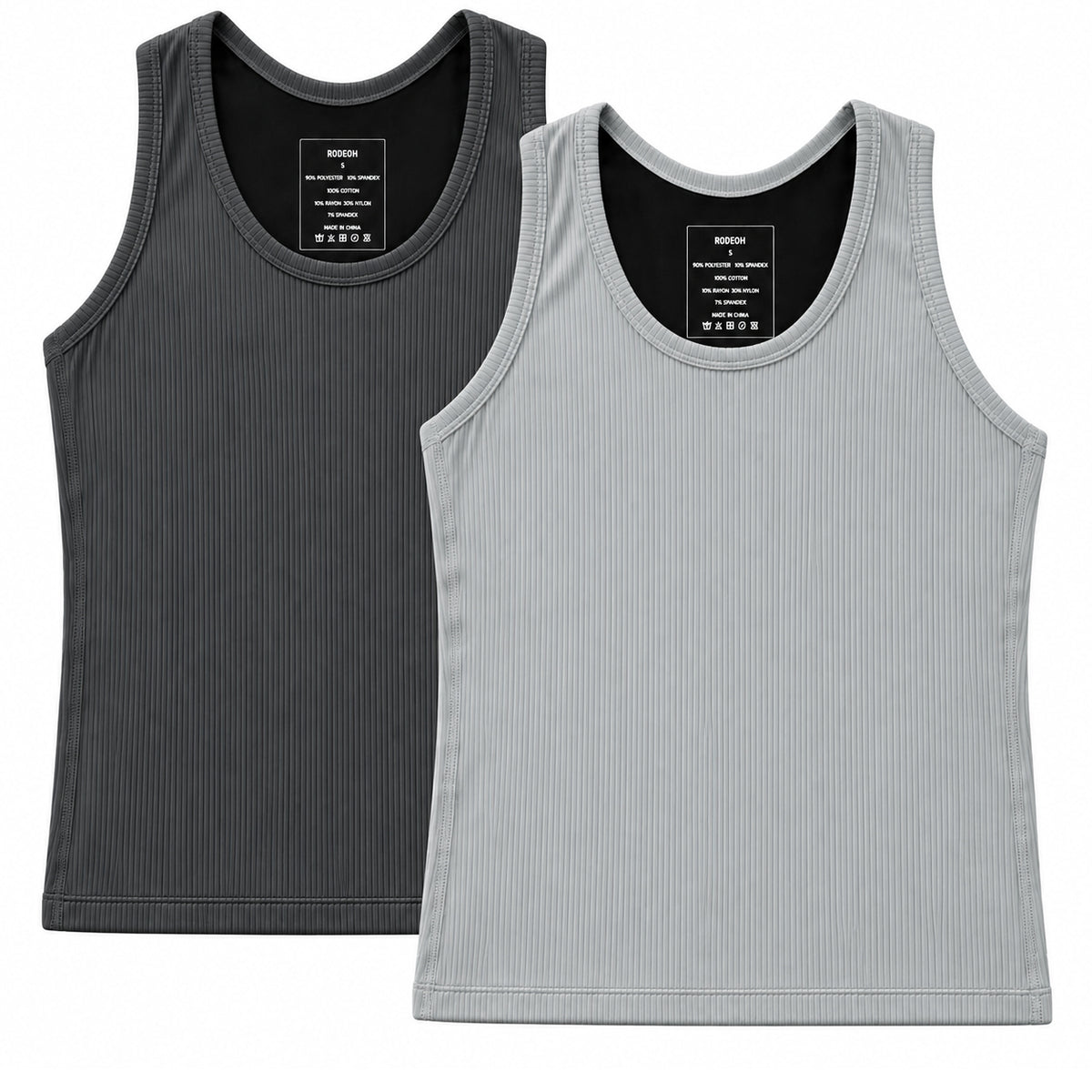 RAZOR Shapewear Compression Tank 2 Pack, Gray and Light Gray