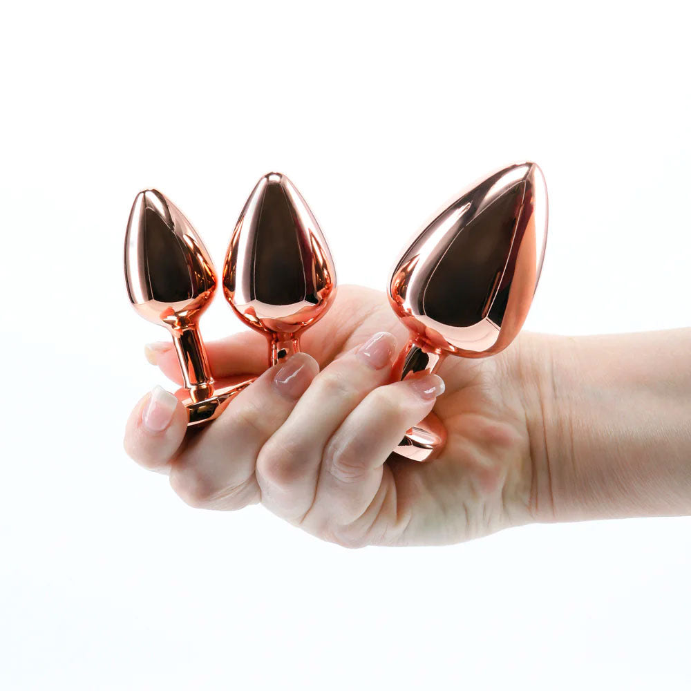 rear assets rose gold heart set pink gem