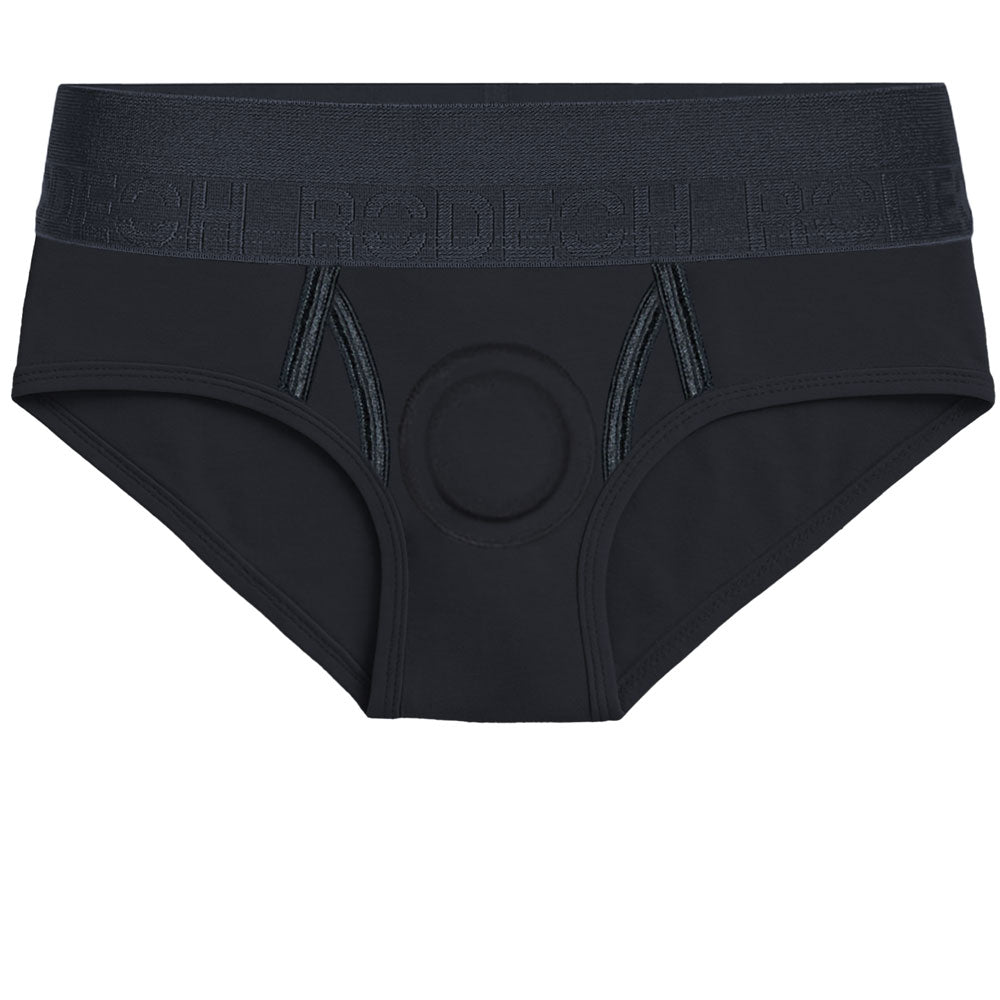 RodeoH 2" Brief Harness in Black, form the front, 