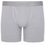 Rodeoh 6" Top loading packer boxer underwear with interior secure packer pocket in light gray, from the front