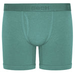 RodeoH 6" inseam Shift boxer brief gender neutral underwear in pacific teal with satin logo waistband