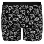 rodeoh shift 6 inch boxer underwear hearts and roses black