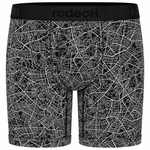 RodeoH Shift 9 inch Boxer in black and white Geometric print, front view