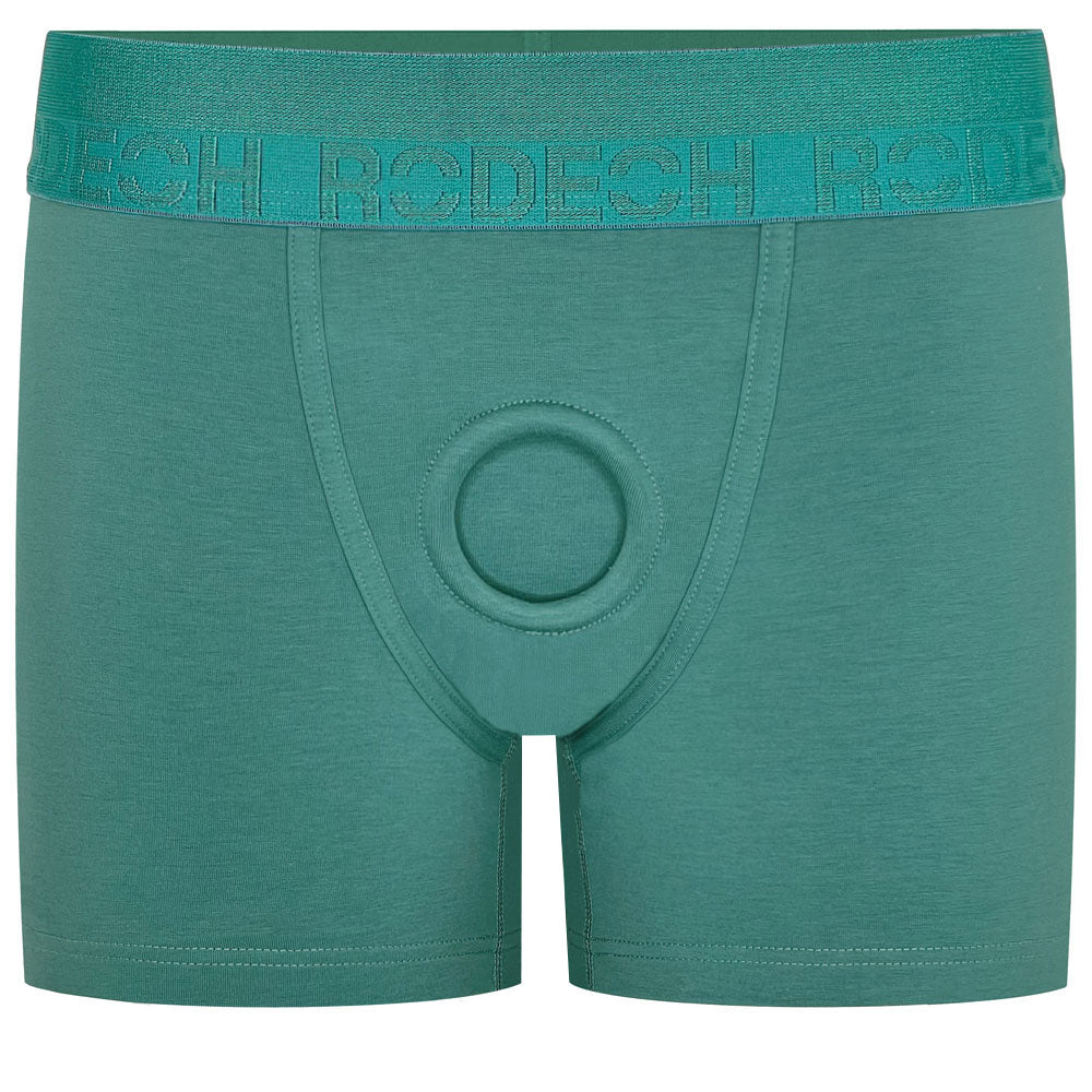 RodeoH Pacific teal boxer harness from the front