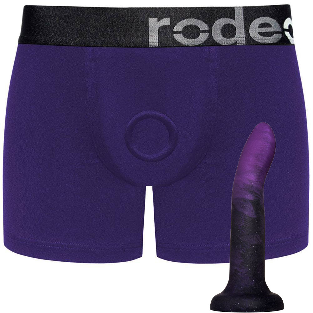 Purple Boxer+ Harness &  7" Smoke Show Rory Silicone Dildo - Package Deal