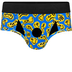 rodeoh brief harness smiley print blue yellow