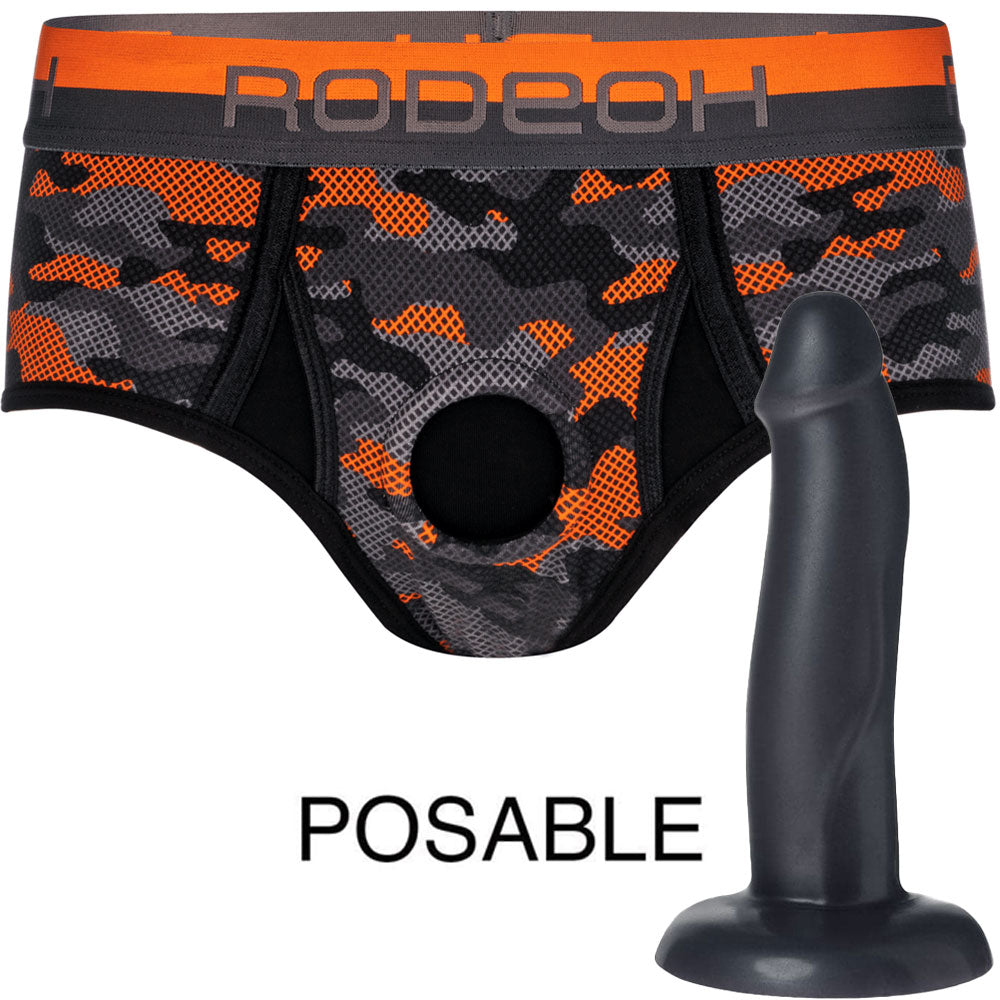 rodeoh brief harness underwear orange camo package deal