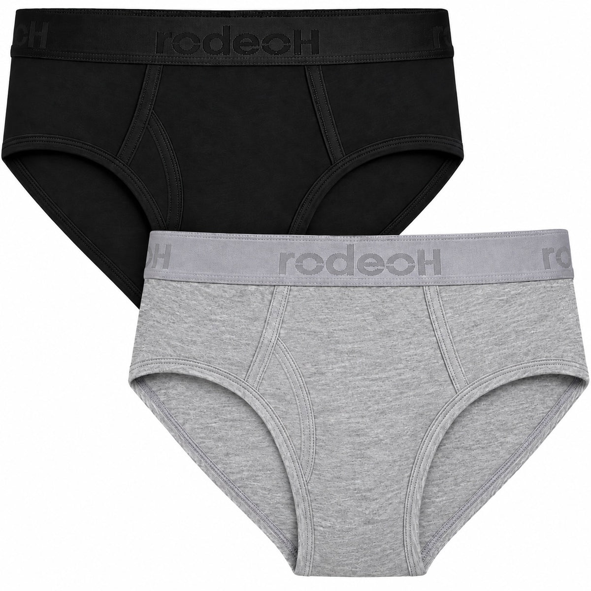 RodeoH Top Loading Brief 2 pack: one Light Gray Marle and one Black brief