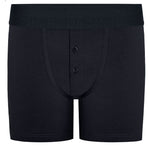 Rise Button Fly Boxer+ Harness - Black with rodeoh logo waistband
