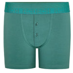 Pacific Teal button fly harness underwear with a rodeoh logo waistband 