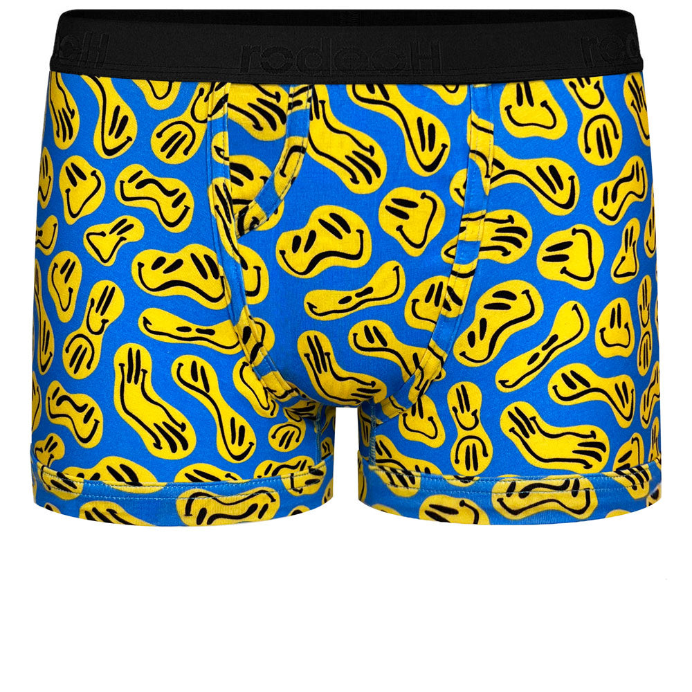 rodeoh classic boxer underwear blue and yellow smiley faces