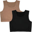 Compression Chest Flattening Top 2 Pack - Toffee and Black