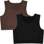 Compression Chest Flattening Top 2 Pack - Chocolate and Black