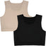 Compression Chest Flattening Top 2 Pack - Vanilla and Black