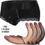 Black Rodeoh duo panty harness with all 4 color options of the double trouble realistic dildo