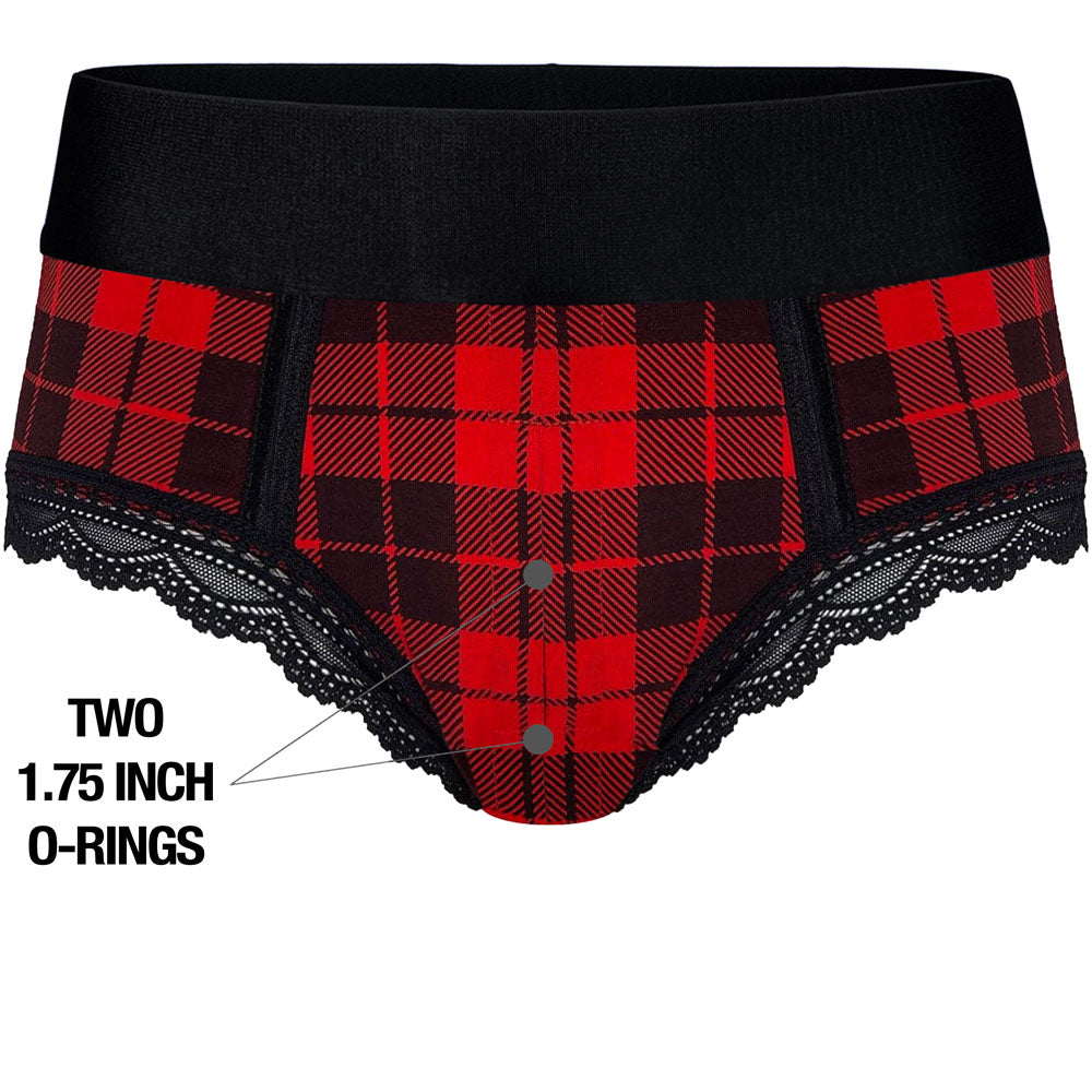 rodeoh duo panty harness red plaid