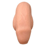 Nexus silicone foreman, uncut silicone packers in vanilla, in flaccid position from the front