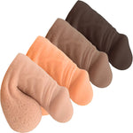 Freeform extra small FTM soft silicone 3 inch packer, in the flaccid packed position from the side, in all 4 color